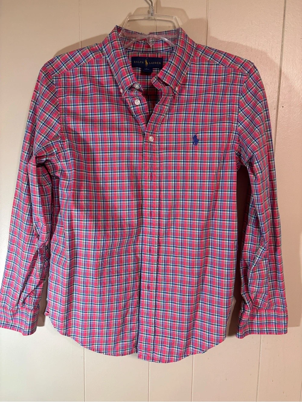 Ralph Lauren red and Blue Plaid Button-Down Shirt